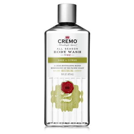 Cremo Men’s Sage & Citrus Body Wash: Invigorating Shower Gel, 473ml