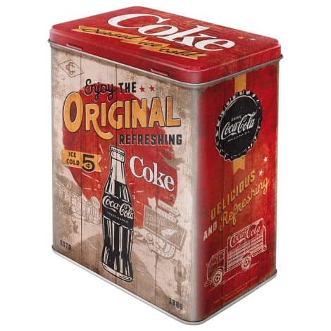 Coca-Cola Highway 66 Retro Storage Jar – Perfect Gift for Coke Lovers, Large Tin Coffee Tin