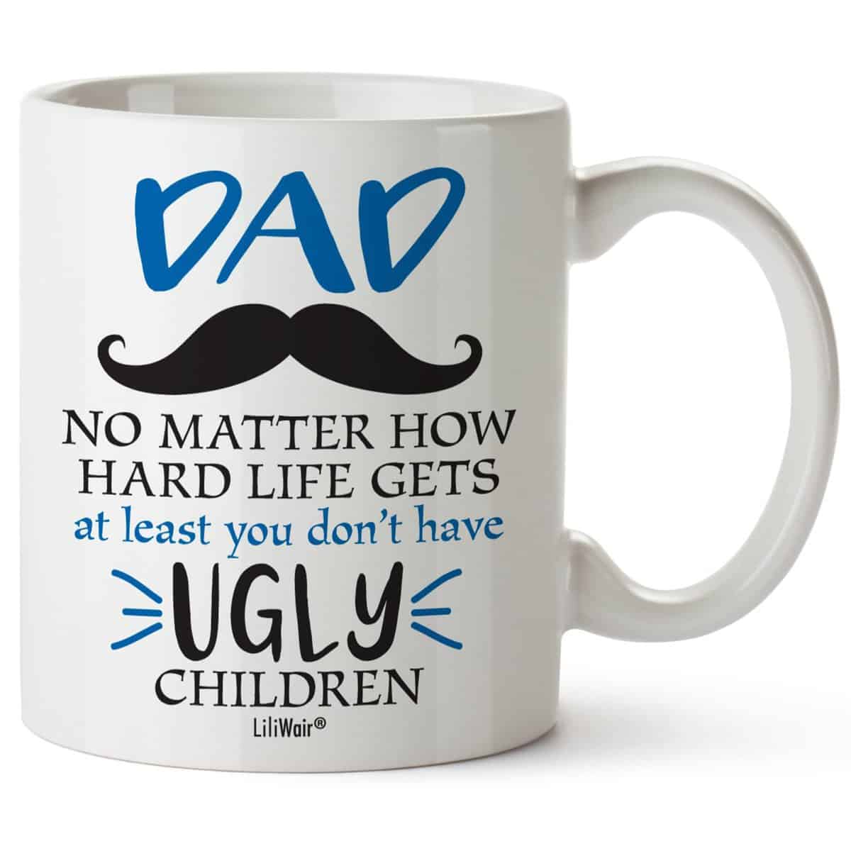 LiliWair Gifts for Dad who Wants Nothing From Daughter Son, Christmas Coffee Mug for Dad, Dad Gifts, Best Cool Happy Funny Birthday Mugs For Father, Daddy Stepdad Stepfather Step Dads Presents Cup