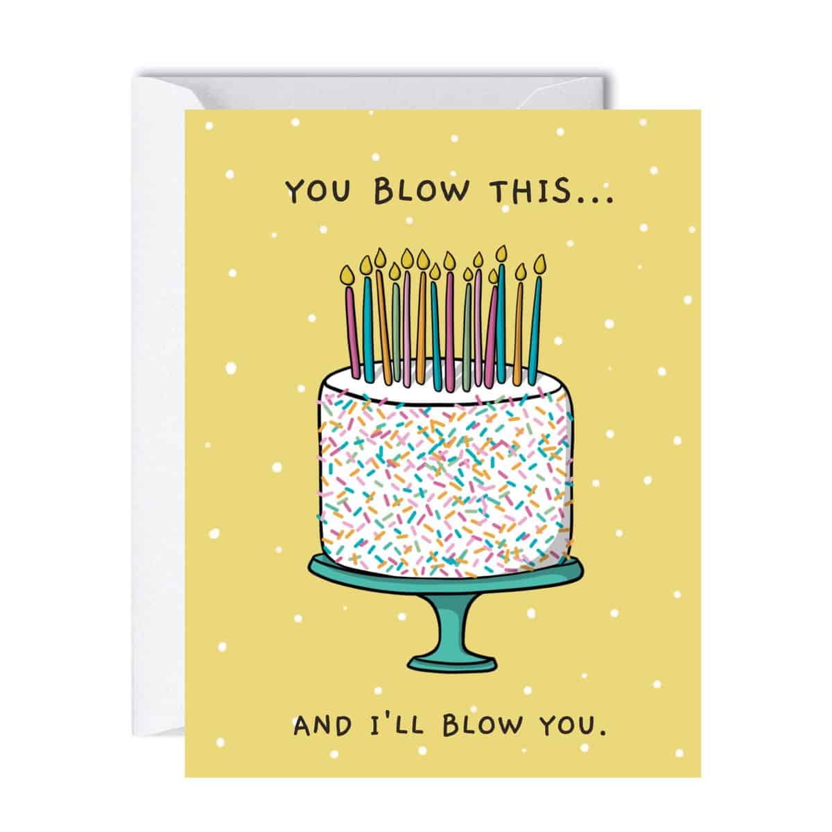 ALY LOU Funny Naughty Birthday Card / Dirty Card for 18th 16th 21st 30th 40th 50th 60th 65th Bday / Sarcastic Card For Boyfriend Husband Mom Dad Girlfriend Wife / Happy Birthday Greeting Card (You Blow This