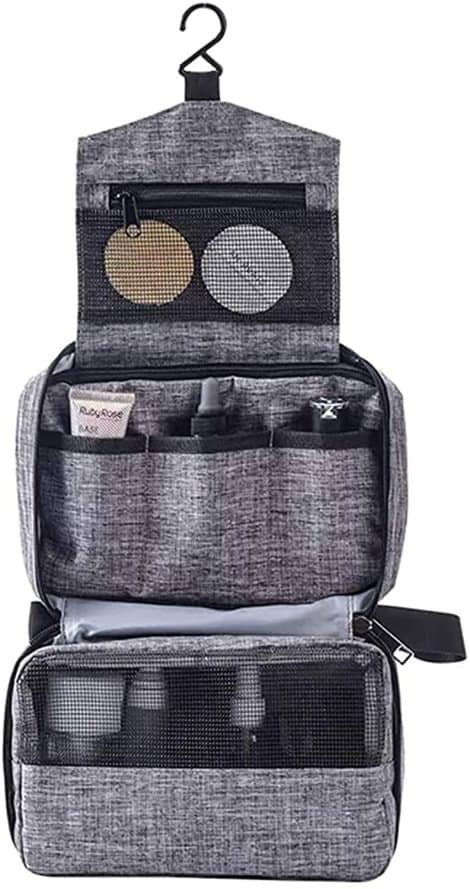 ORiTi Hangable Travel Bag for Men & Women, Big Organizer, Toiletry Case for Toiletries, Bottles, Accessories (Grey)