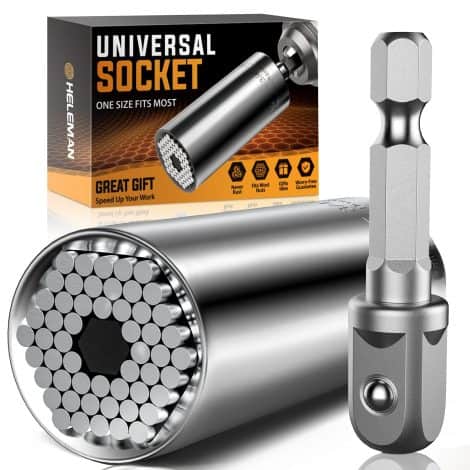 Awesome Universal Socket Tool Set – Perfect Father’s Day Gift for Dad from Son/Daughter! (+Power Drill Adapter) Cool Gadgets for Men/Women, Birthday/Husband Gift.