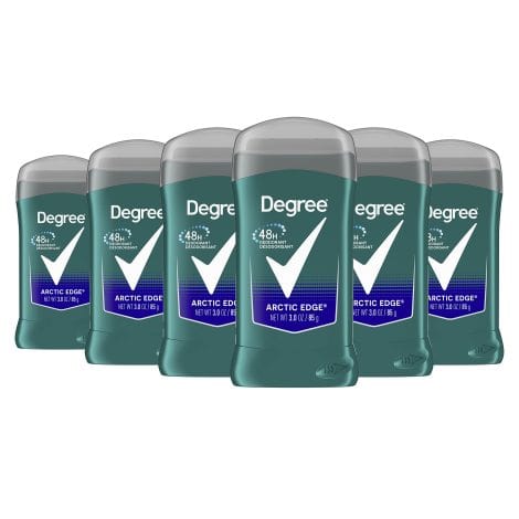 Degree Men Arctic Edge Extra Fresh Deodorant – 3 oz (6 Pack), stay cool and fresh all day.