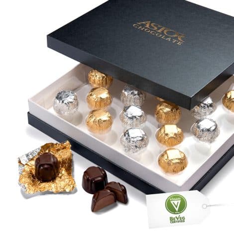 Astor Vegan Truffle Box: 18-pc Belgian Chocolate Gift Set, Dairy-Free, Kosher Candy – Perfect for Any Occasion