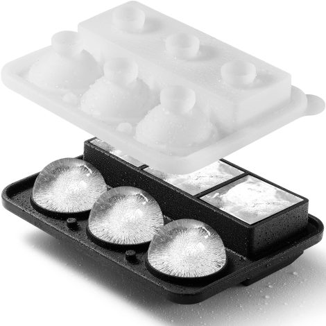 Nax Caki Ice Cube Molds Tray – Silicone Whiskey Ice Mold for Cocktails: Perfect Men’s Gift!