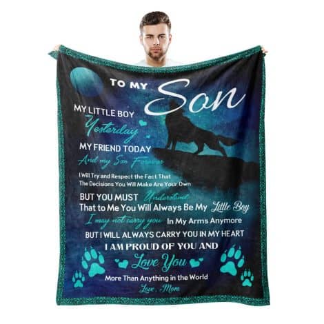 Son’s Treasures: Cozy throw blanket for your grown son, perfect for birthdays, holidays, and special occasions.