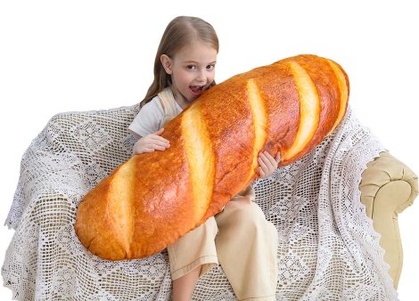 Soft Bread Shaped 3D Pillow for Back Support – Funny Plush Toy – Great Home Decor Gift