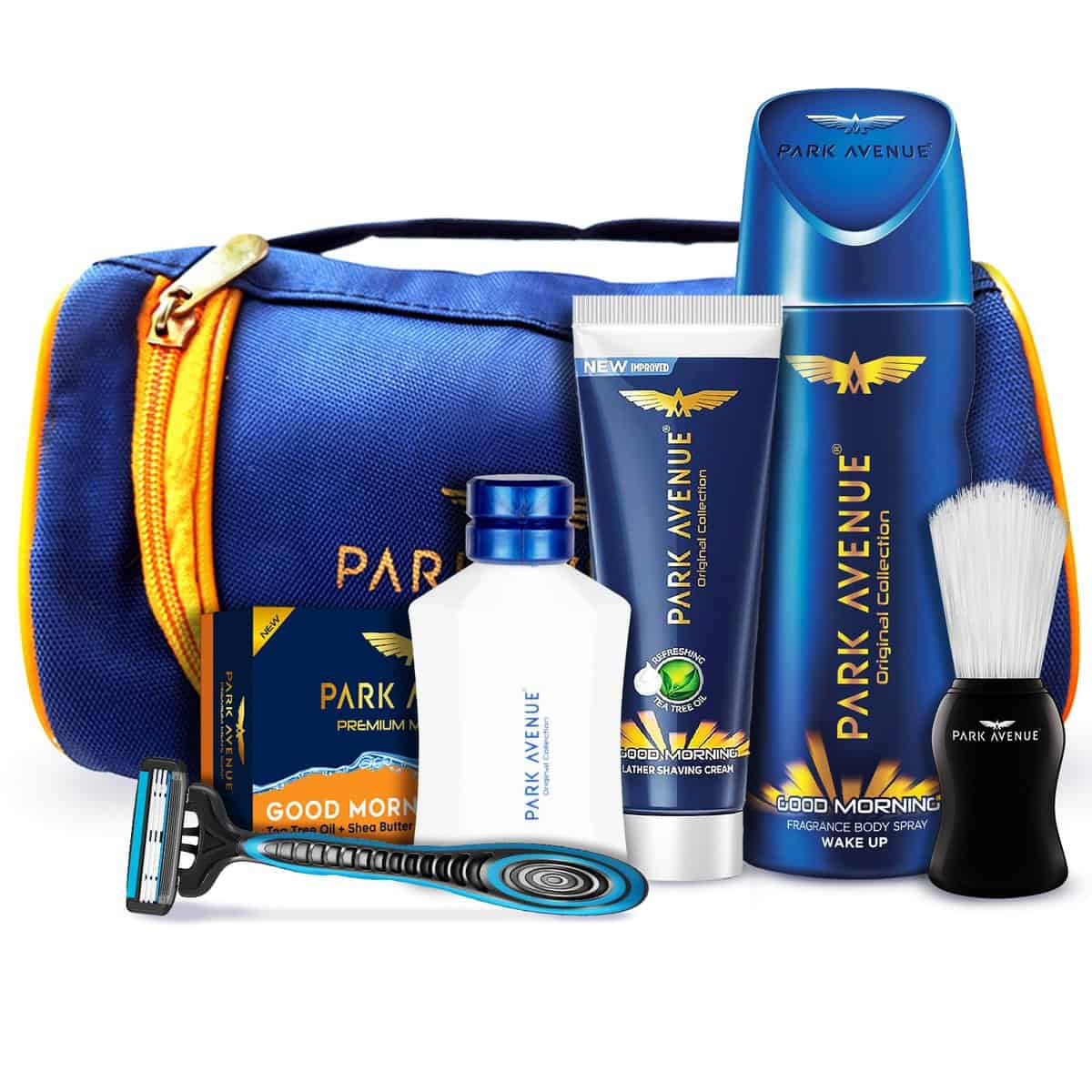 PARK AVENUE Good Morning Grooming Kit - Combo of 6 + Travel Pouch, multi, 7 Count (Pack of 1)