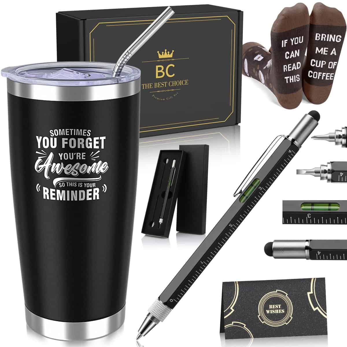 Birthday Gifts for Men, Christmas Dad Gifts for Him Husband Boyfriend, Unique Gifts for Dad Gift Box Mens Gift Ideas for Anniversary Fathers Day Presents for Men Tumbler Multitool Gift Set