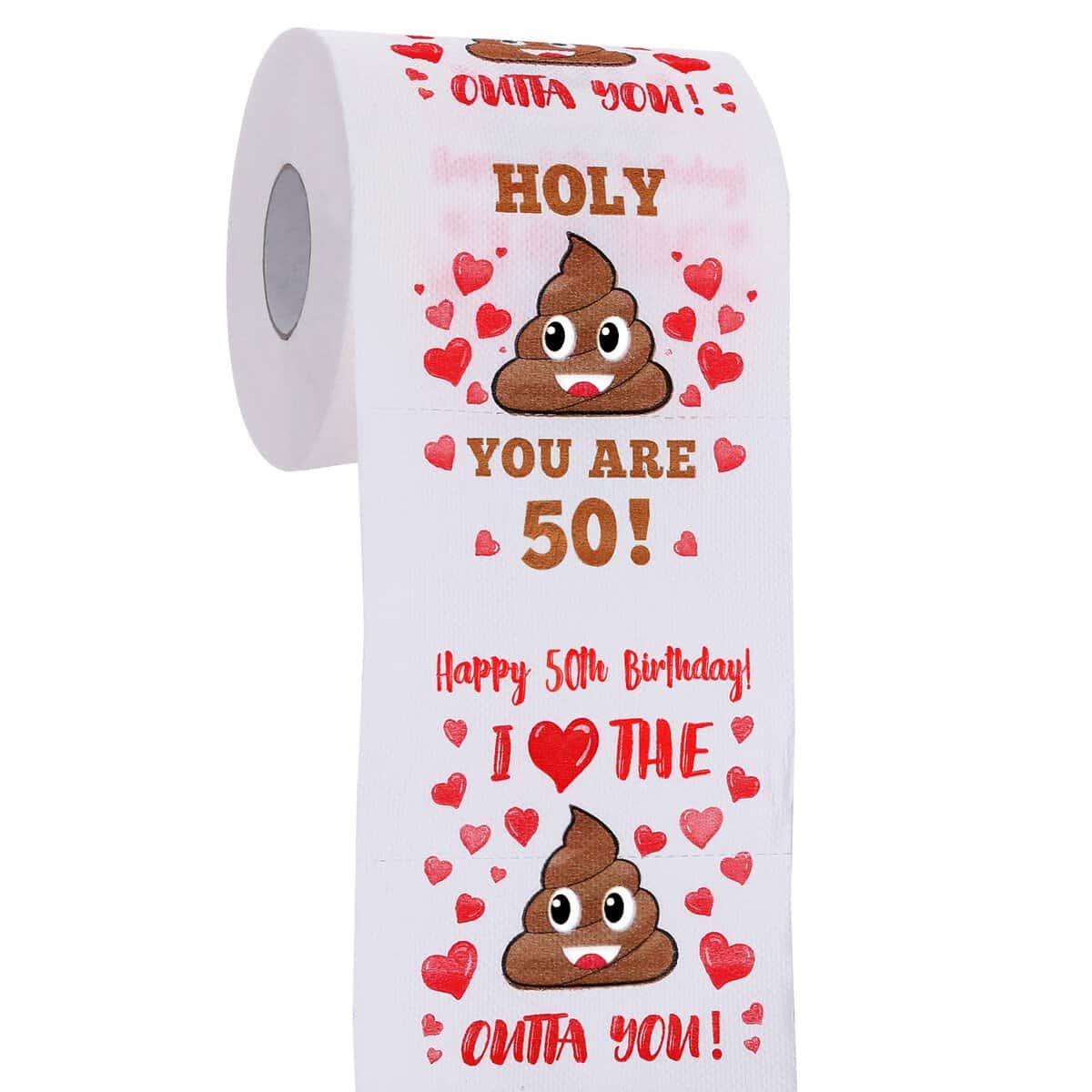 50th Birthday Gifts for Men and Women - Happy Prank Toilet Paper Decorations Him, Her Party Supplies Favors Ideas Funny Gag Gifts, Novelty Bday Present Friends, Family