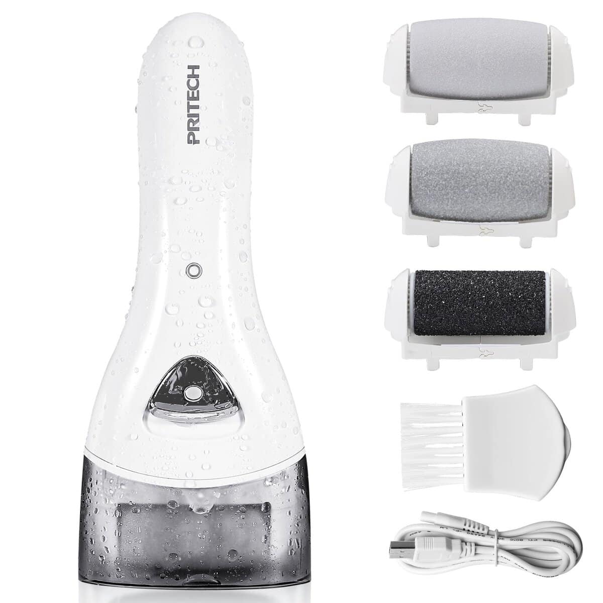 Electric Hard Skin Remover Foot Callus Remover Electric Foot File Rechargeable Dead Skin Remover for Feet Electric Pedicure Kit Proffessinal Feet Care with 3 Roller Heads 1 Cleaning Brush USB Cord