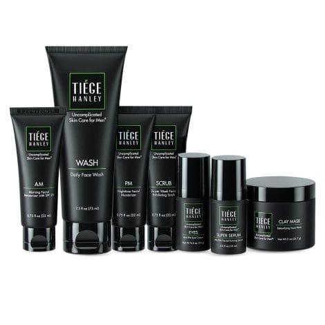 Tiege Hanley’s Complete Men’s Skincare Set (System Level 4) effectively fights fine lines with essential products.