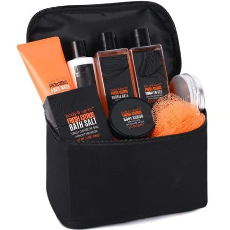 Men’s Grooming Set: 9-Piece Citrus Toiletries Kit for Father’s Day, Birthdays, Christmas, or Dad Gifts