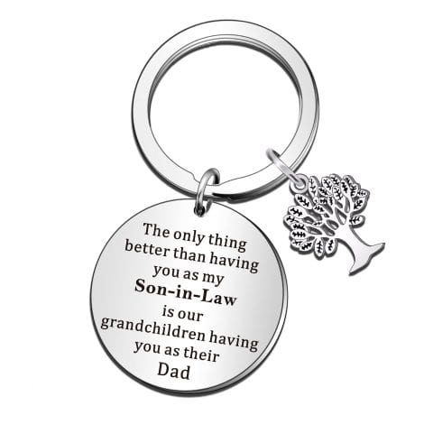 Son-in-Law Keyring: The Best Son-in-Law + Dad Gift for Christmas, Birthdays, and Weddings.