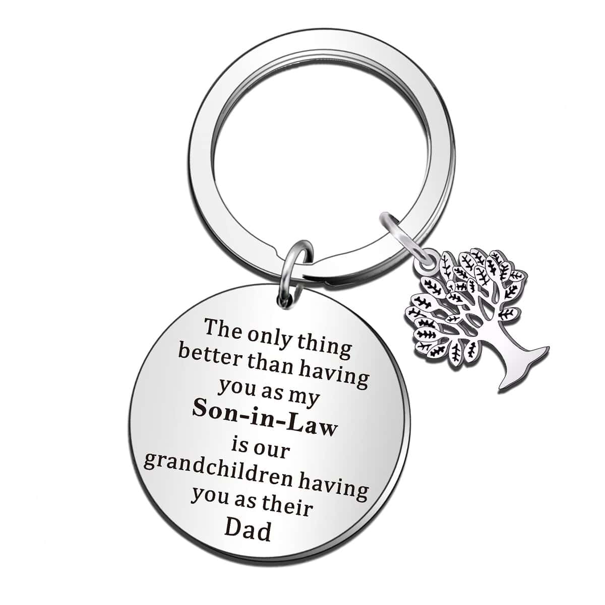 QMVMV Son-in-Law Gifts Son in Law Keyring The Only Thing Better Than Having You As Son-in-Law is Our Grandchildren Having You As Dad Christmas Birthday Wedding Gift Son in Law Keyring Gift