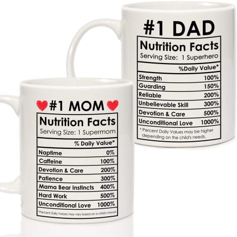 Perfect gift for your parents: Mom and Dad coffee mugs, ideal for Christmas, birthdays, or anniversaries.