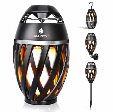 Waterproof Flame Speaker: ANERIMST Torch Light Speaker, Perfect for Camping and Home, Loud Sound, Black.