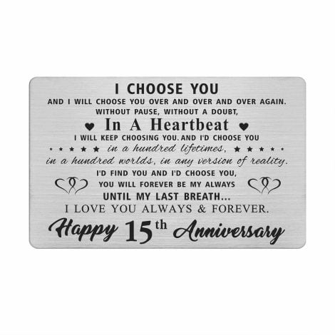 LGQDYMZ 15th Anniversary Wallet Card Gifts for Men: Celebrate 15 years of love with romantic gifts for your wife.