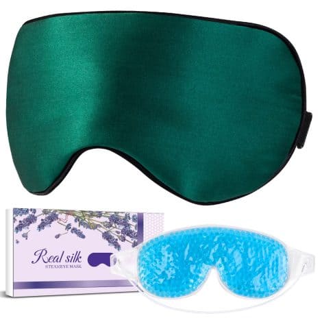 LC-dolida Silk Sleep Mask: Ultra-soft eye mask for better sleep and refreshed eyes. Perfect gift! (Green)