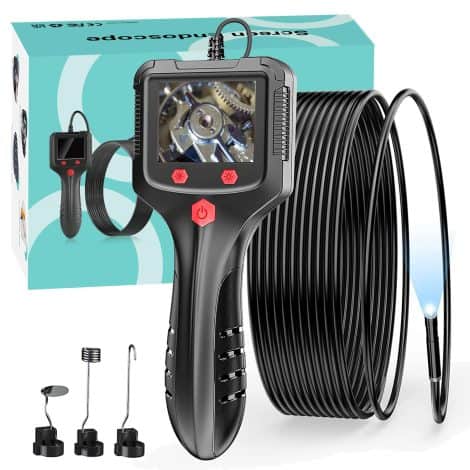 Waterproof HD camera with light, 16.5FT cord; perfect gadget gift for men, dads or fathers.