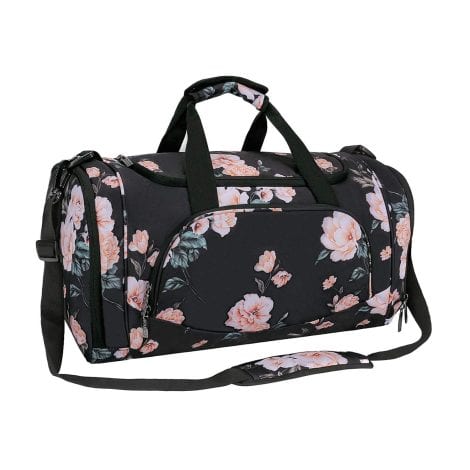 MOSISO Black Sports Duffel Bag with Shoe Compartment, perfect for Men/Women on-the-go for dance or travel.