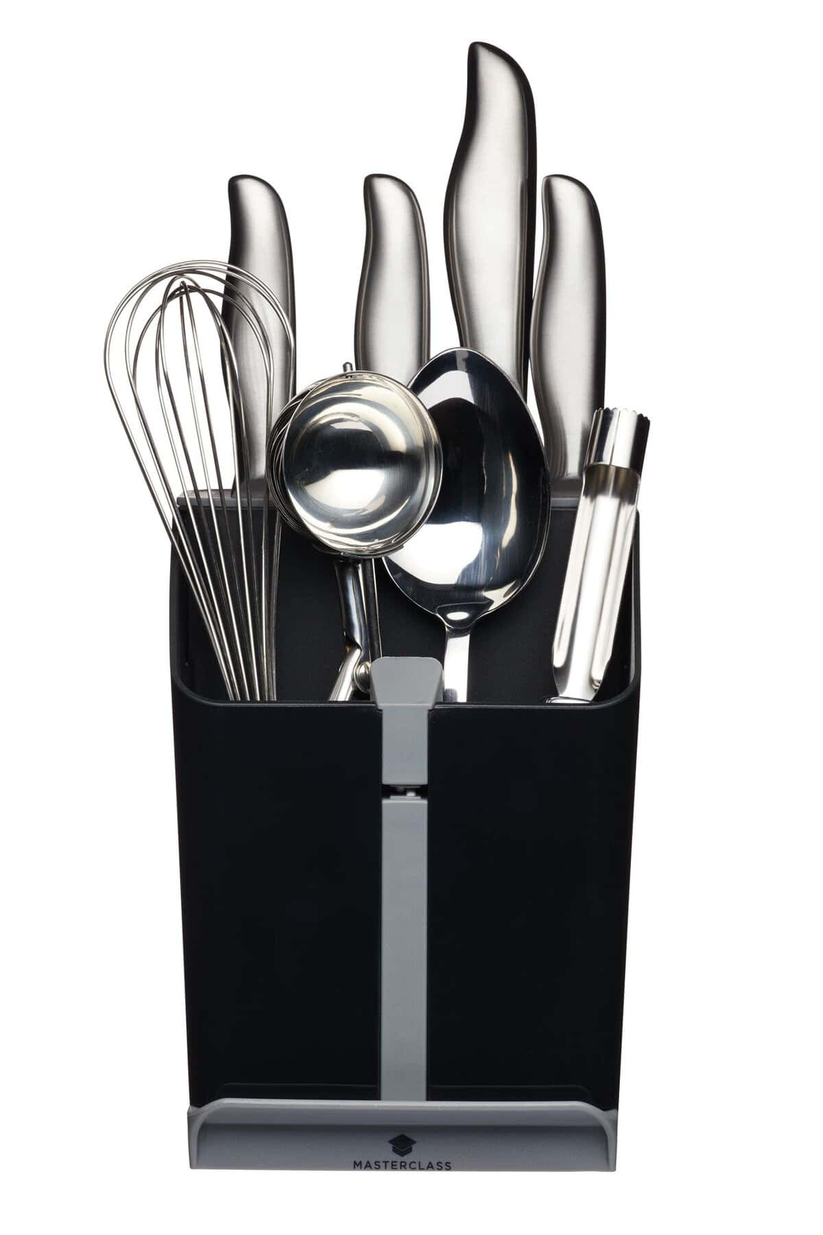 KITCHENCRAFT Masterclass Smart Space Utensil Holder Knife Block, 15X14X20.5Cm, Gift Boxed