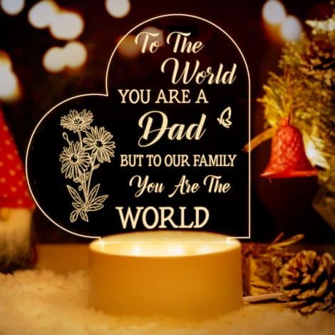 Engraved Acrylic Night Lights: Thoughtful Gifts for Dad on his Birthday, Father’s Day, Christmas, and Thanksgiving.