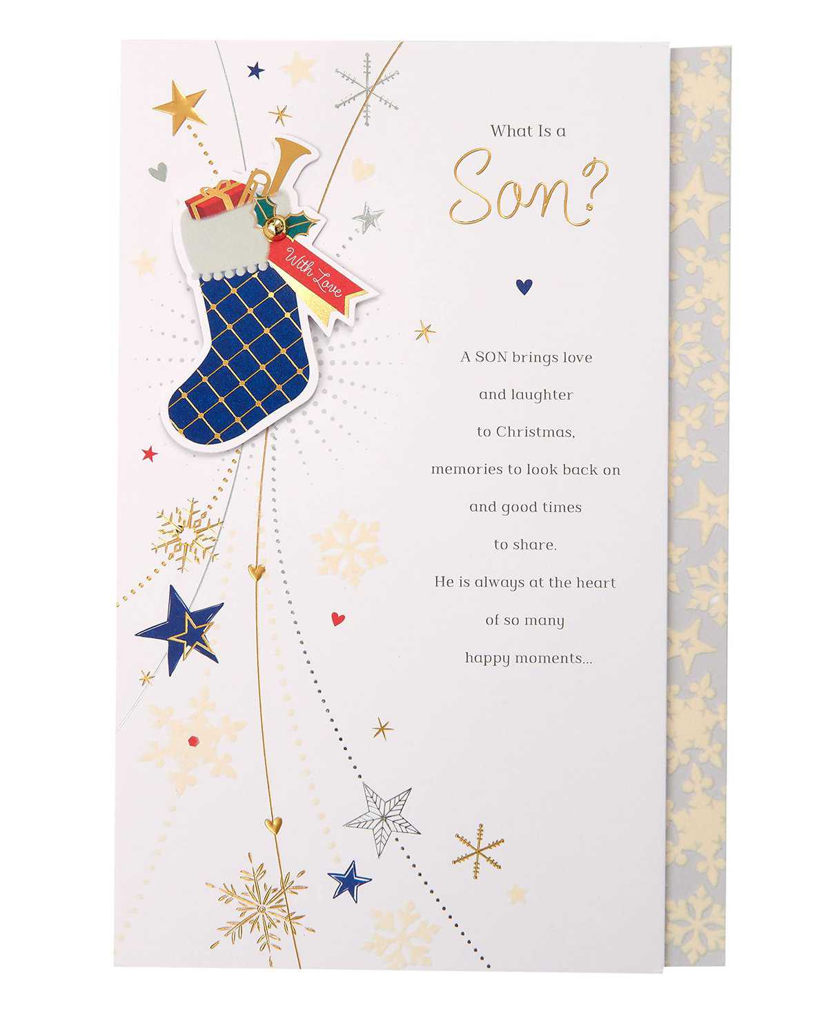 UK Greetings Son Christmas Card- For Son- Special Son Card- Son Christmas Card with Nice Words- Gift Card For Him- Son Christmas Gifts