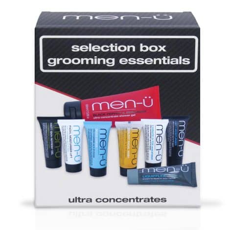 men-u’s SELECTION BOX GROOMING ESSENTIALS – The ultimate introduction to men’s skincare, body care, and styling gifts.