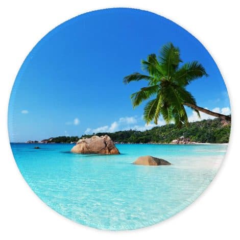 Round Beach Mouse Pad – Non-Slip Gaming Office Laptop Mat, Cute Custom Design, 8.7 x 8.7 in.