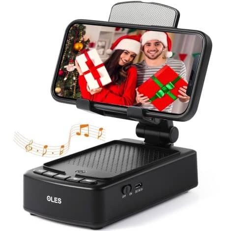 Unique Ideal Gifts for Men: OLES Mobile Phone Stand & Wireless Speaker with Bluetooth, perfect for dads and women who want nothing.