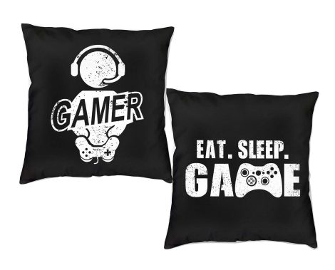 DZGlobal Game On Pillow Covers – Perfect gaming-themed gift for gamers of all ages. Ideal for Christmas or Valentine’s Day. Set of 2 pillow cases, 18 x 18.