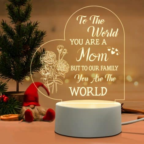 Engraved Night Light: Special Mom Gift Set for Birthdays, Christmas, Thanksgiving, and Mother’s Day.