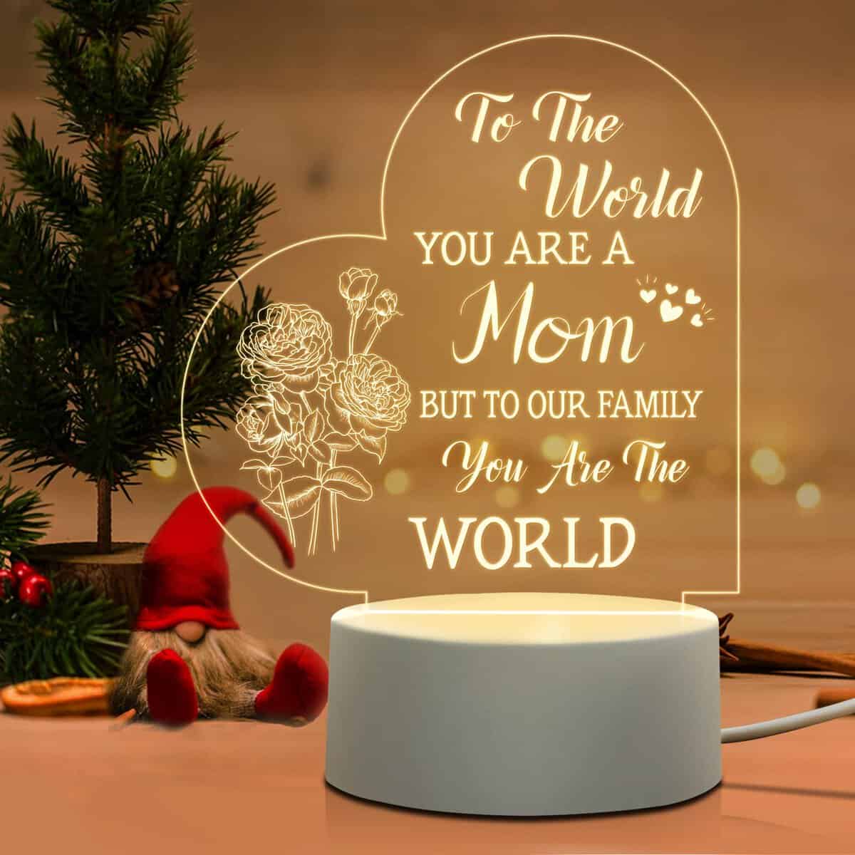 BeneCharm Gifts for Mom from Daughter Son, Mom Birthday Gifts, Mom Gifts Engraved Night Light, Christmas, Thanksgiving, Mothers Day, Birthday Gifts for Mom from Daughter Son