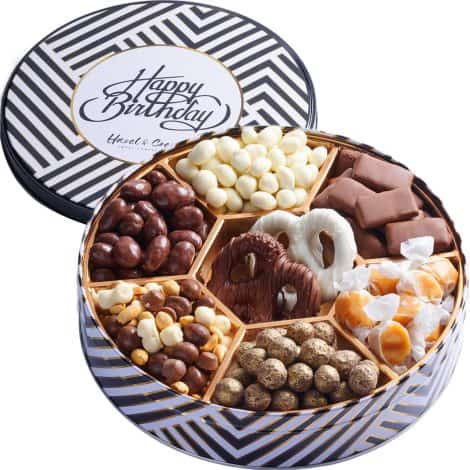 Hazel & Creme Happy Birthday Gift Box – Delicious Gourmet Chocolate Basket for Her or Him.