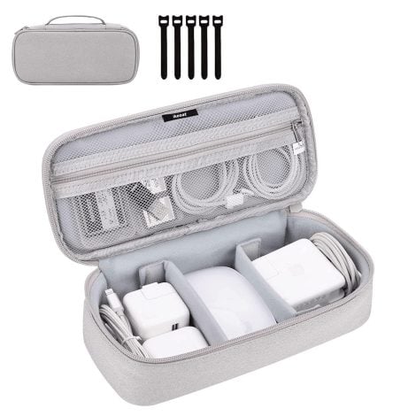 ikeoat Travel Tech Bag: Compact Organizer for Chargers, Cables, Earphones, Memory Cards, and More.