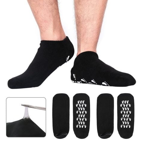 Gel Moisturizing Socks for US Men (Size 10-15), 2 Pairs, Hydrate & Repair Dry, Cracked Feet.