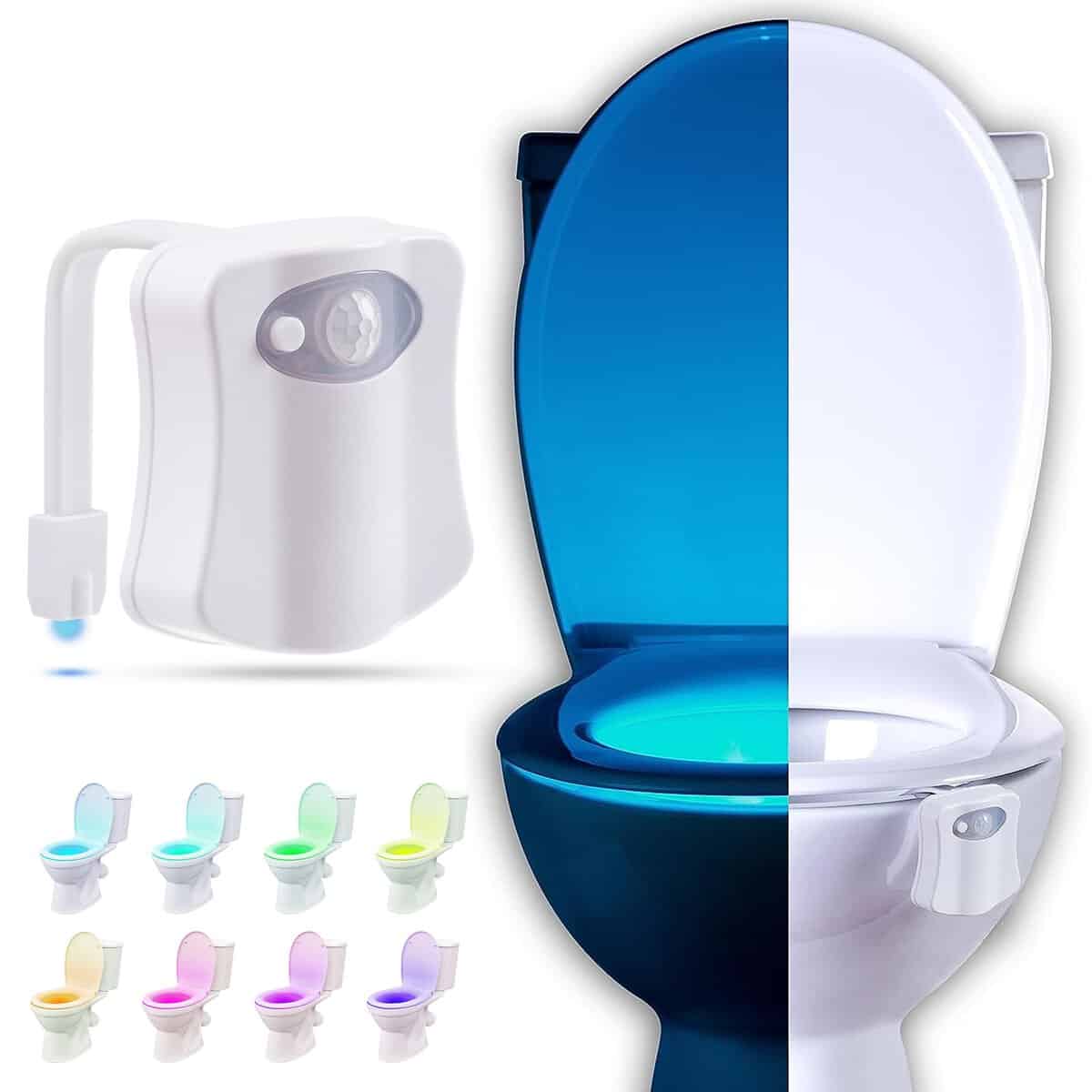 Motion Sensor Toilet Night Light - Funny Unique Gift Idea for Him, Her, Men, Women & Birthday Kid - Cool New Gadget, Perfect for a Fun Housewarming or Retirement Party