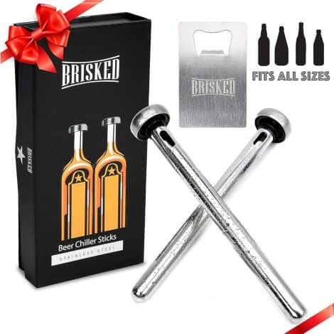 Beer Chiller Sticks Set – Perfect for Men! Keep your beer cool with these stainless steel chillers – great gift idea!