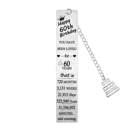 Celebrate milestone 60th birthdays with thoughtful bookmarks as gifts for loved ones. Perfect presents for family members.