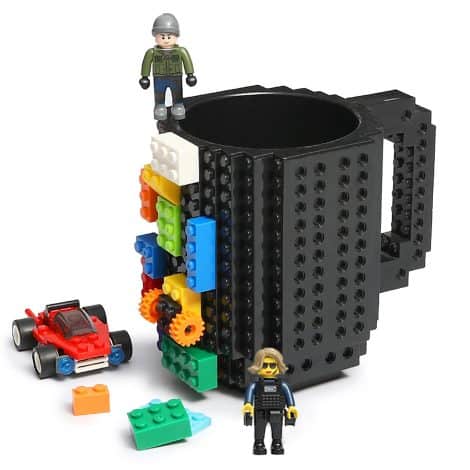 Cool Black Lumsburry Coffee Mug: Fun DIY Building Blocks Cup, perfect for kids, men, women, Xmas, birthdays.