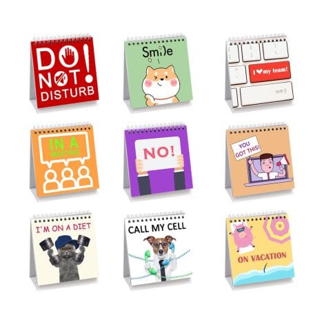 Humorous Desk Signs: 30 Unique Messages, Great Office Gifts! Ideal Desk Accessories, Compact Size (4.7″ x 4.7″).