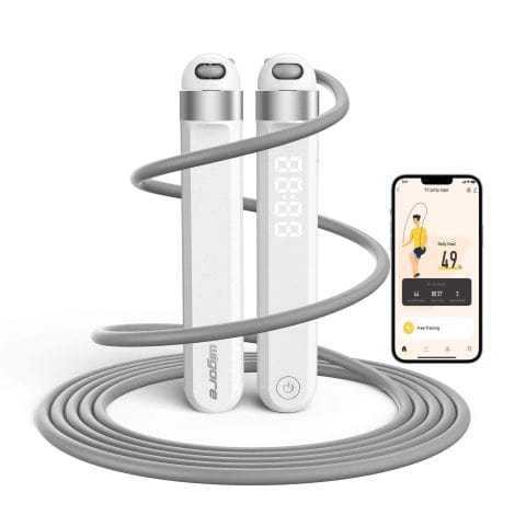 wigore Smart Jump Rope with smart life APP Data Analysis, HD LED Display – Rechargeable Skipping Rope for Fitness. Suitable for Men, Women, Kids, Girls – Great Fitness Gift.