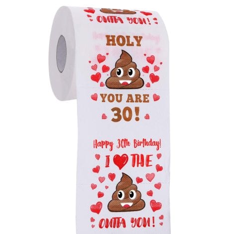 “AOZITA 30th Birthday Prank Toilet Paper – Funny Gag Gift for Men and Women’s Milestone Celebration.”