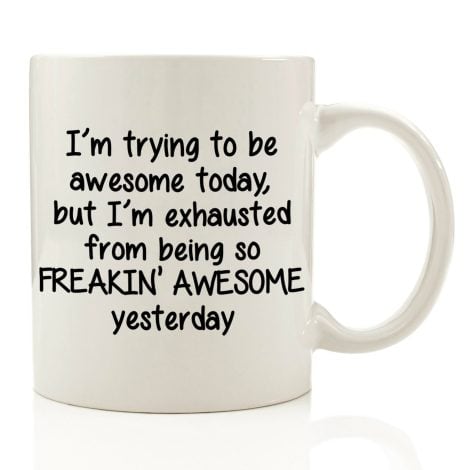 “Get Me Energized – Hilarious 11 oz Coffee Mug – Perfect Birthday or Holiday Gift for Dad, Mom, Spouse, or Friends.”