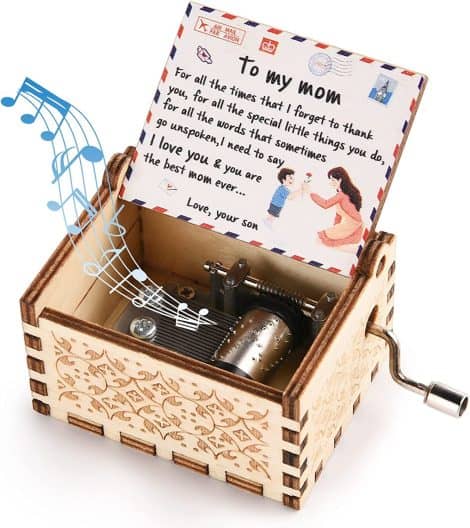 Personalized “You are My Sunshine” Vintage Music Box: Son to Mom Gifts for Mother’s Day/Birthday.