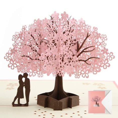 Cherry Blossom Pop Up Card: Celebrate love with this stunning 3D card perfect for birthdays, anniversaries, or Valentine’s Day. Ideal for partners, parents, and couples.