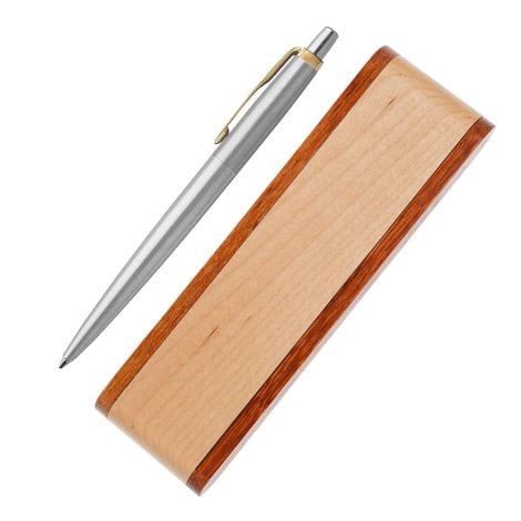 PARKER Custom Engraved Jotter Ballpoint Pen Set – Ideal Gift for Men and Women – Includes Wooden Box.