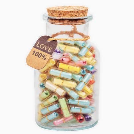 100pcs HYOUCHANG Love Pills – Adorable Messages in a Bottle, Ideal Gifts for Your Partner!