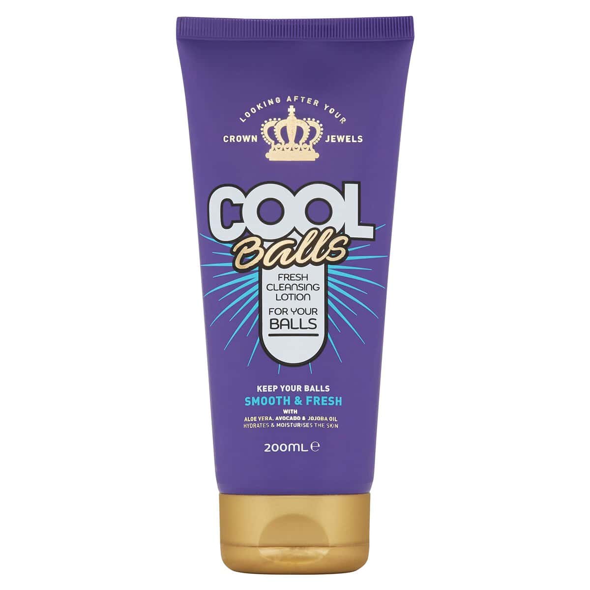 Cool Balls Fresh Cleansing Lotion 200ml | Luxury Novelty Gift with Aloe Vera, Avocado, Jojoba Oil for | Funny Stocking Filler, Secret Santa Gifts for Men, Adult Gift for Men